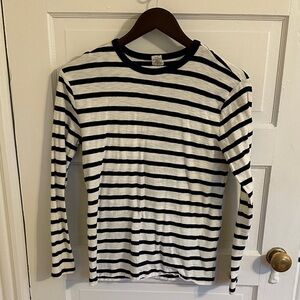 Crew Cuts Navy and White Striped Long Sleeve Tee